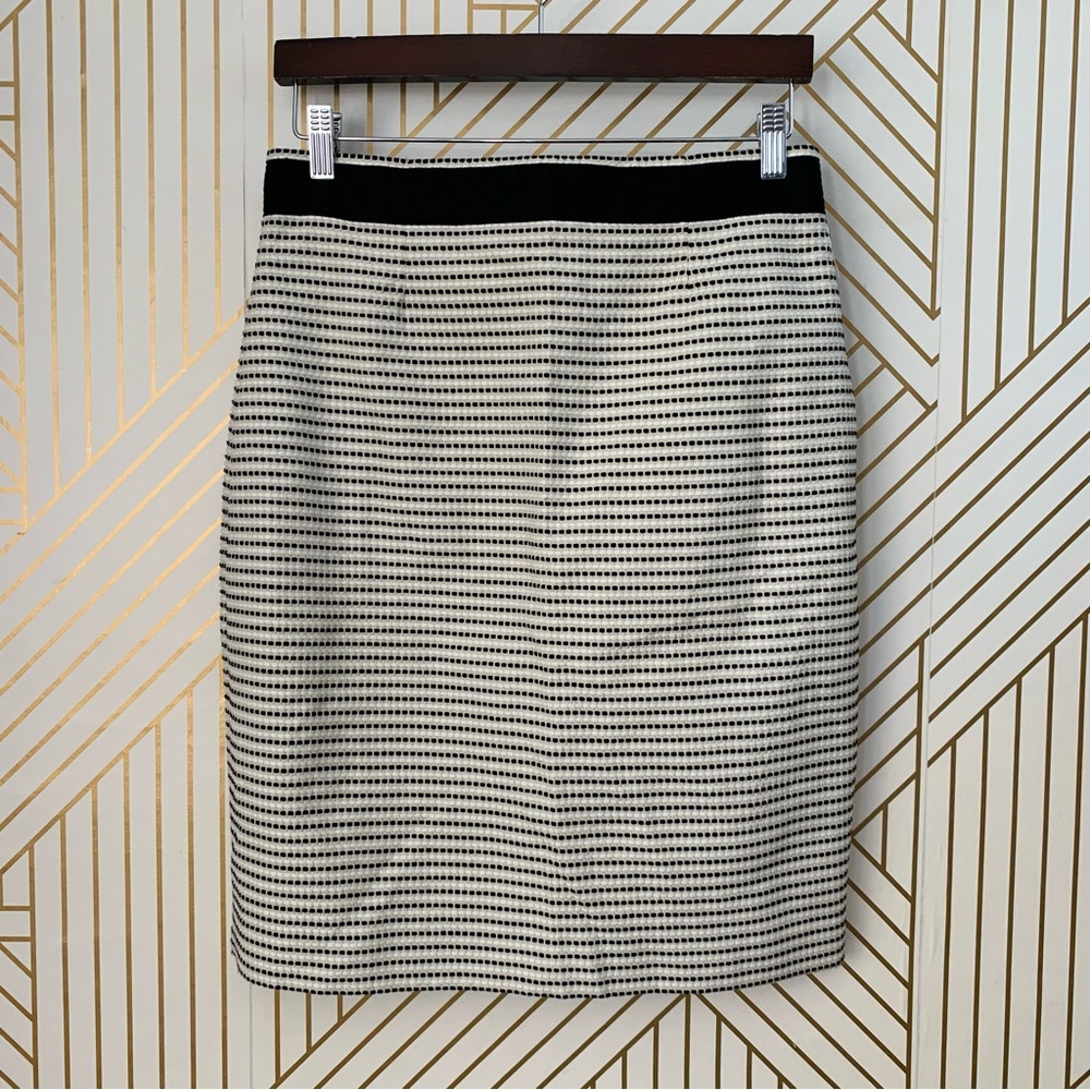 Brooks Brothers Striped embroidered stitched stripes Pencil Skirt woven Italy 8